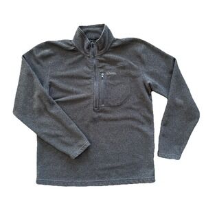 Simms Quarter Zip Men Medium Gray Fleece Pullover Chest Pocket Fishing